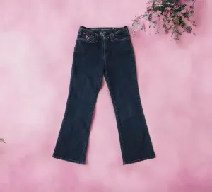 GIRL SIZE 10 YEARS - ANGEL JEANS, Flarred Darkwash Jeans EUC B55