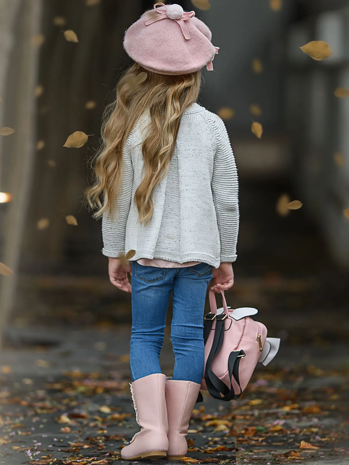 Girls Knit Button Up Sweater Cardigan