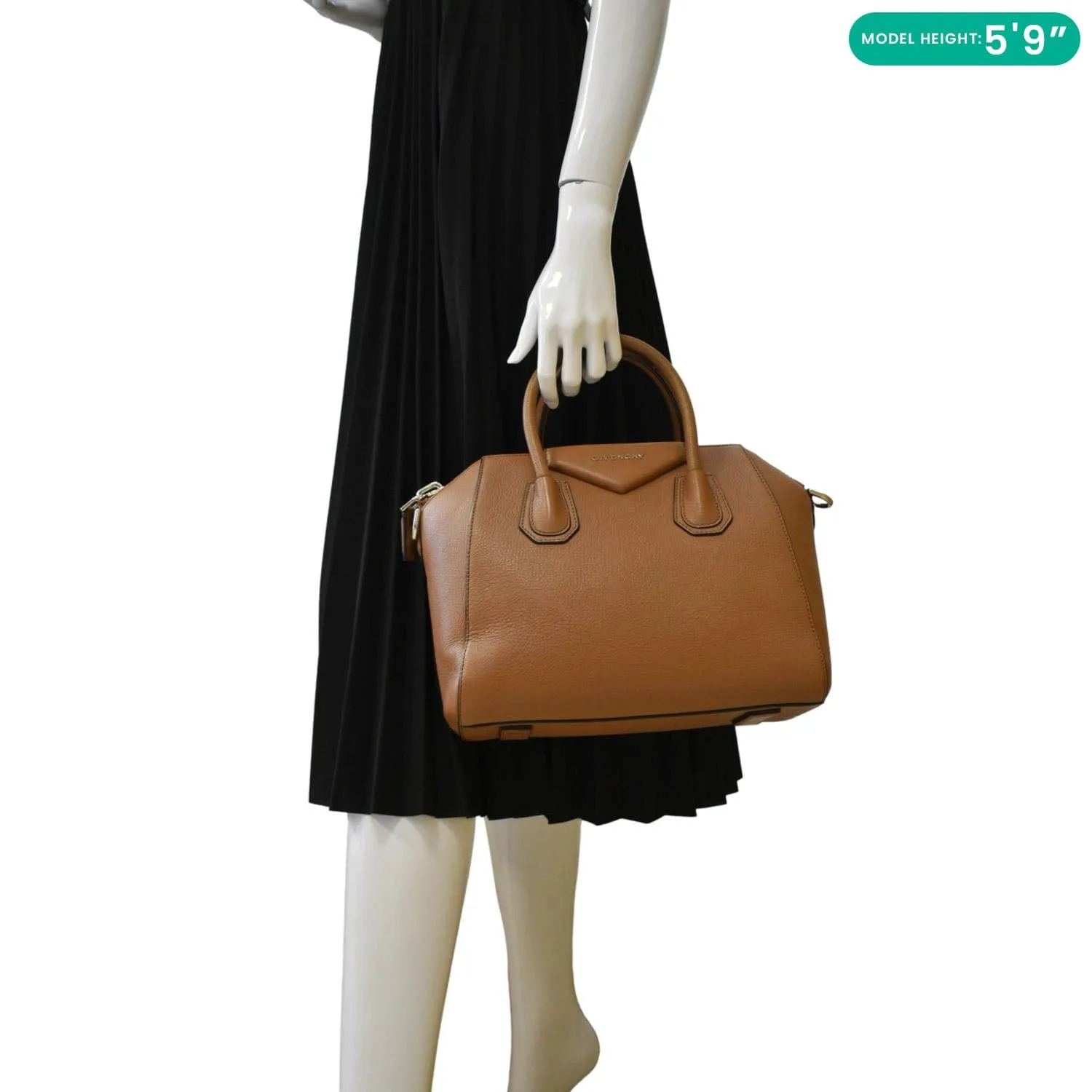 GIVENCHY Antigona Small Leather Satchel Shoulder Bag Brown