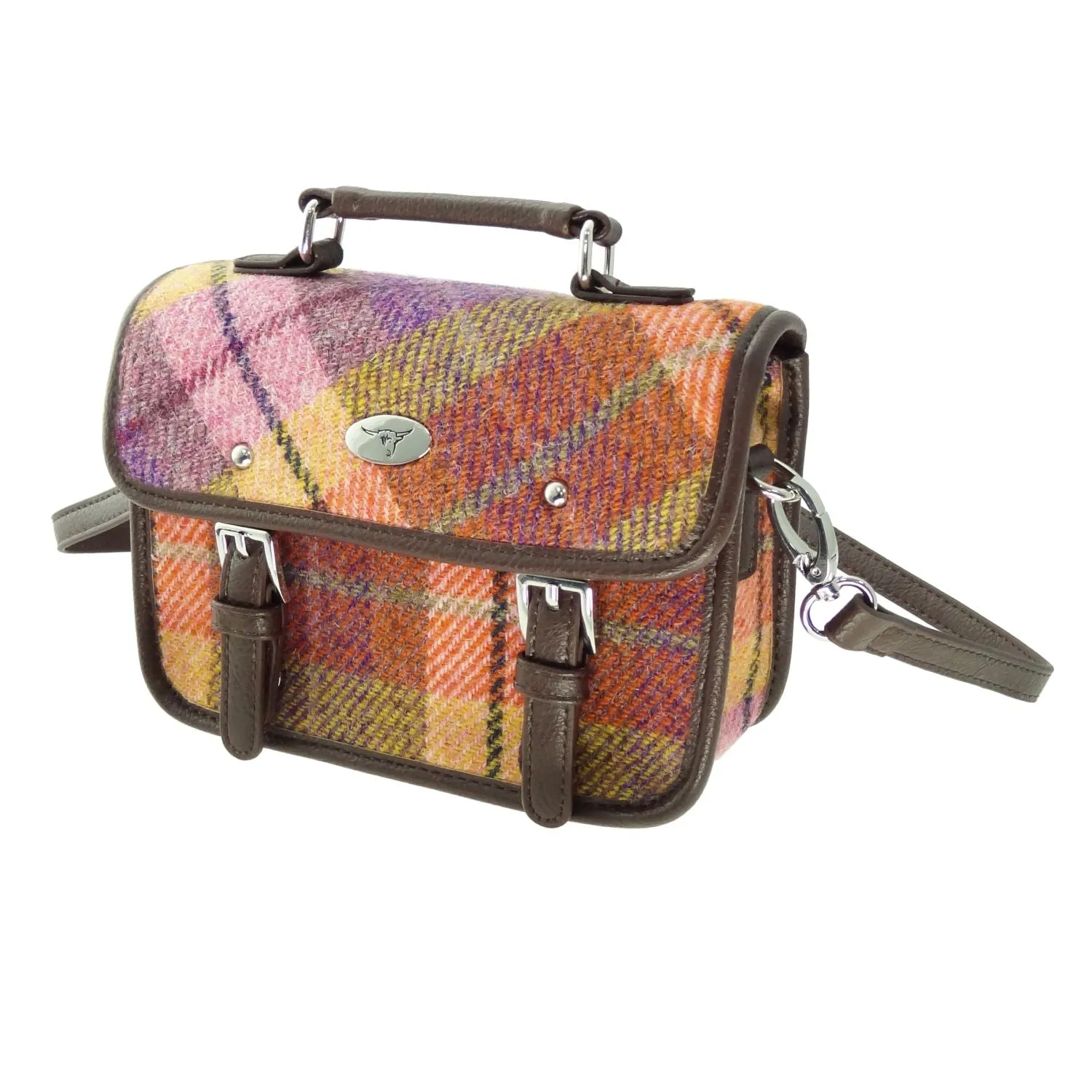 Glen Appin Harris Tweed Mini Satchel Bag Bervie