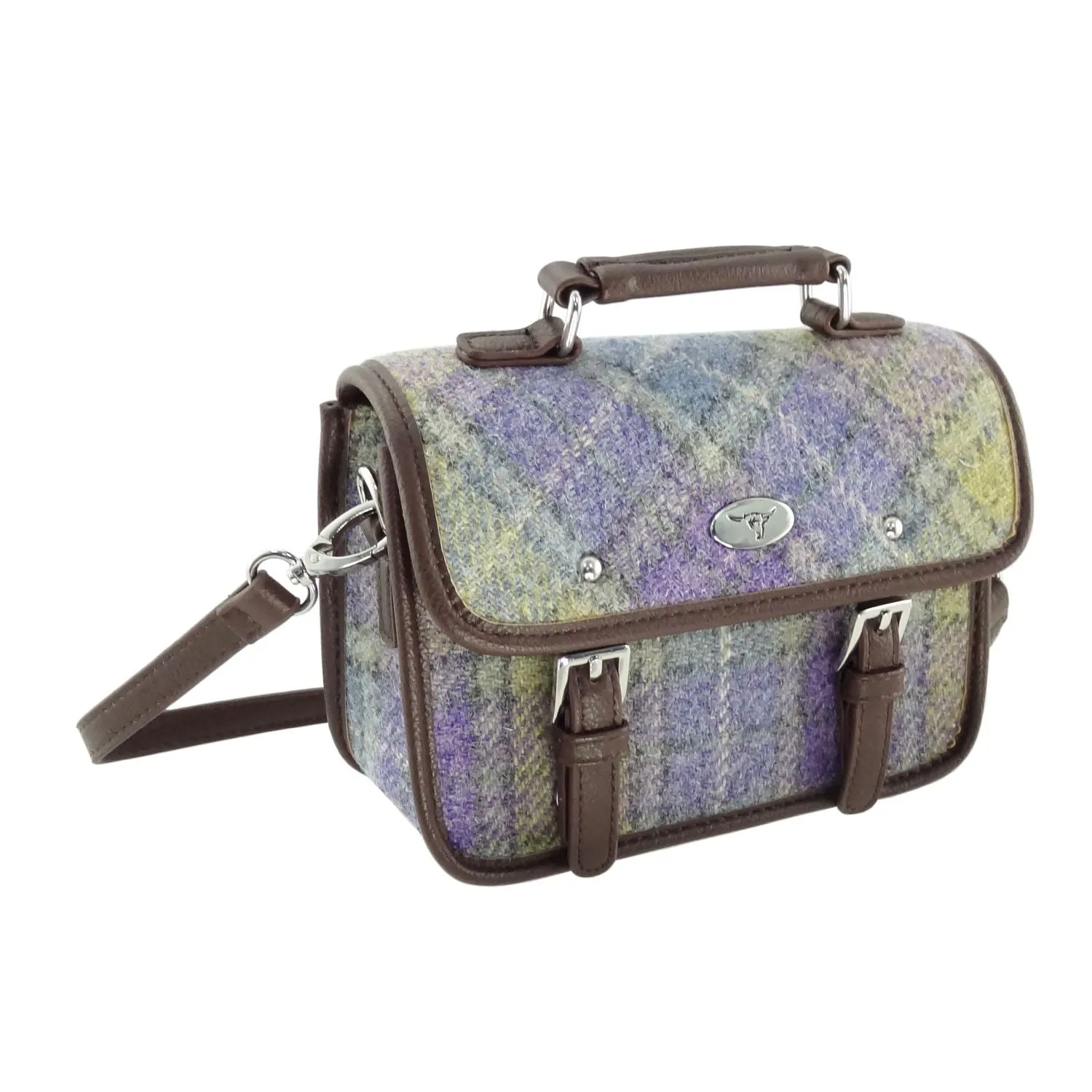 Glen Appin Harris Tweed Mini Satchel Bag Bervie
