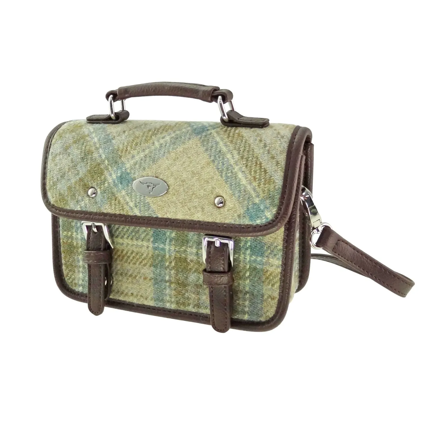 Glen Appin Harris Tweed Mini Satchel Bag Bervie