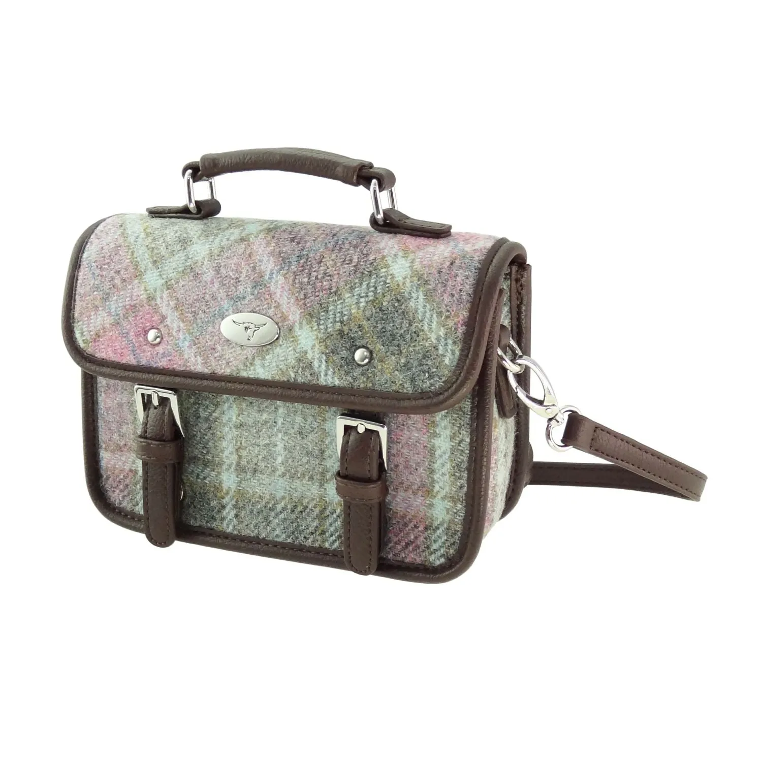 Glen Appin Harris Tweed Mini Satchel Bag Bervie