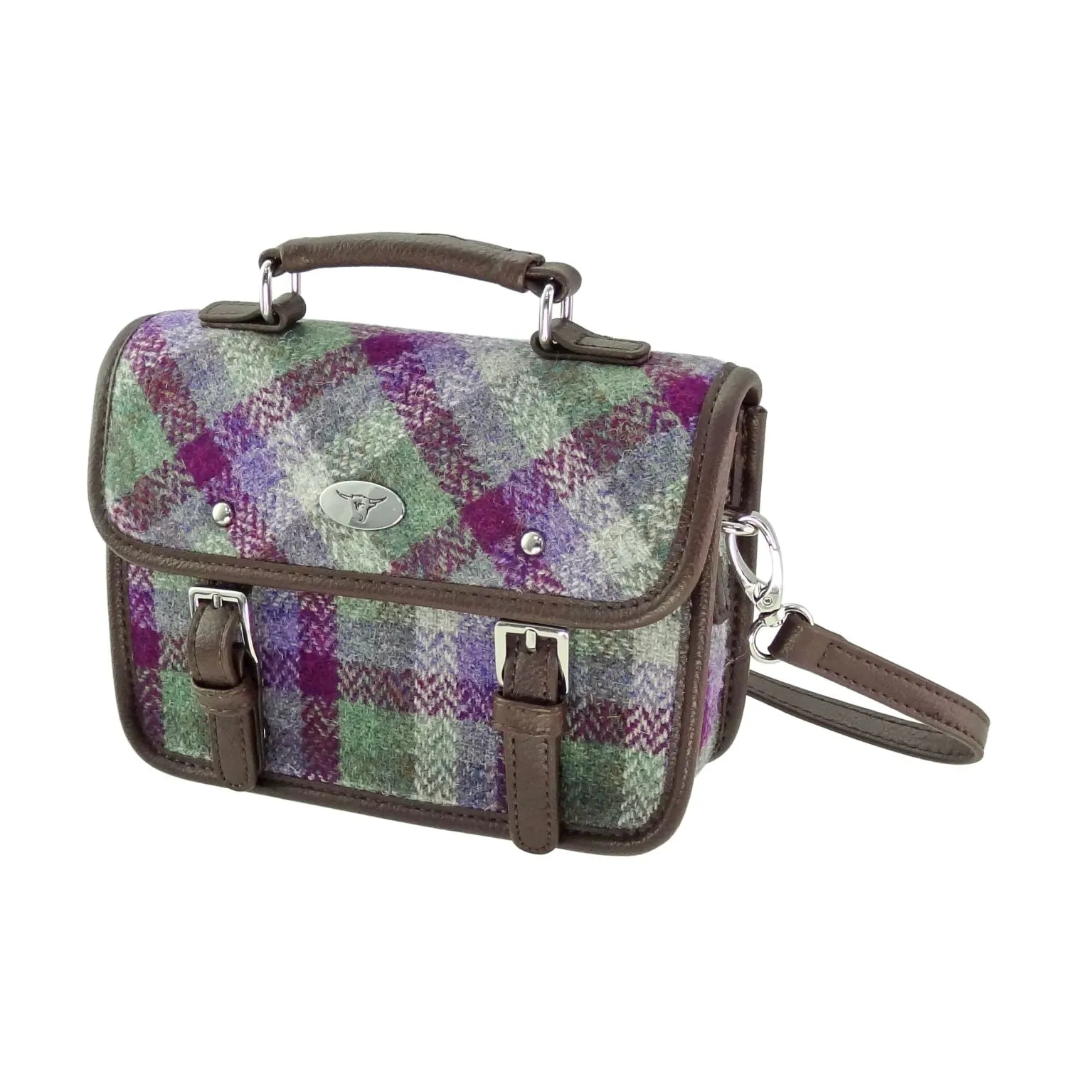 Glen Appin Harris Tweed Mini Satchel Bag Bervie