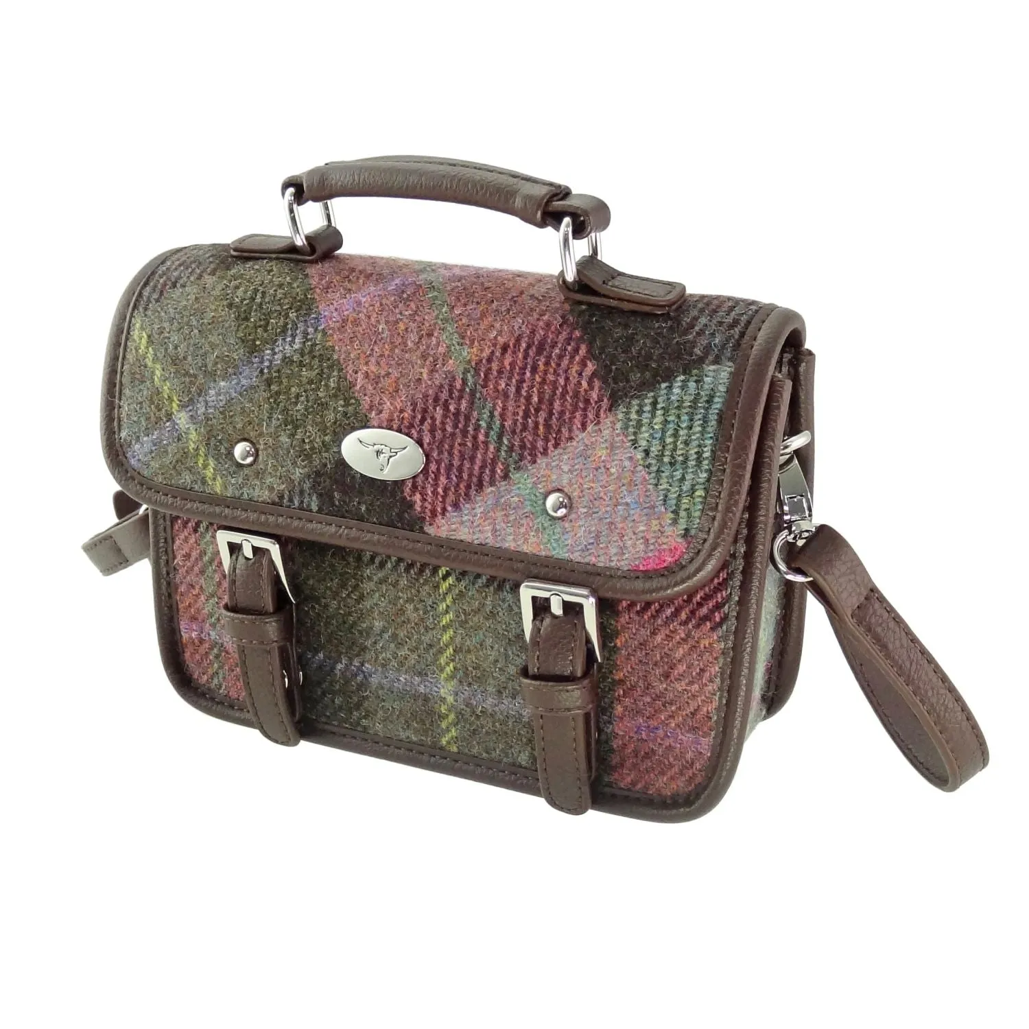Glen Appin Harris Tweed Mini Satchel Bag Bervie