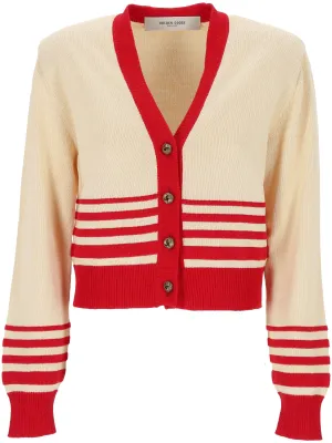 Golden Goose Sesame Beige Stripe Cardigan