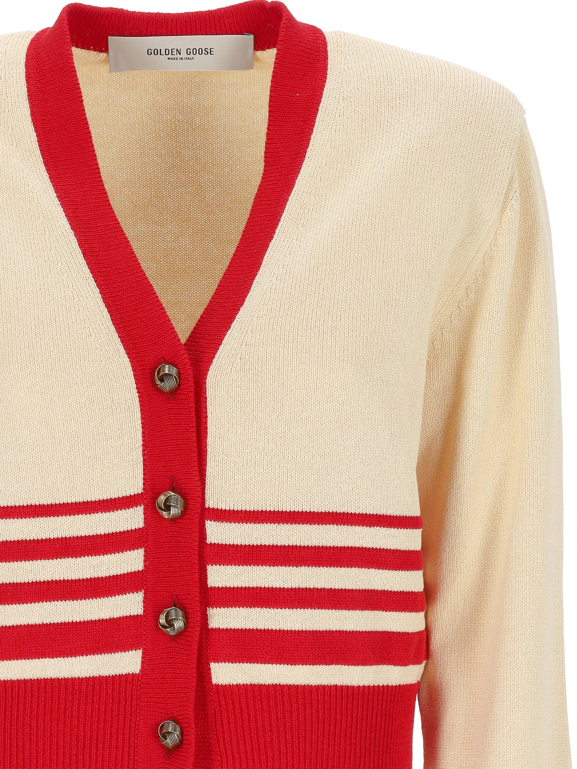 Golden Goose Sesame Beige Stripe Cardigan