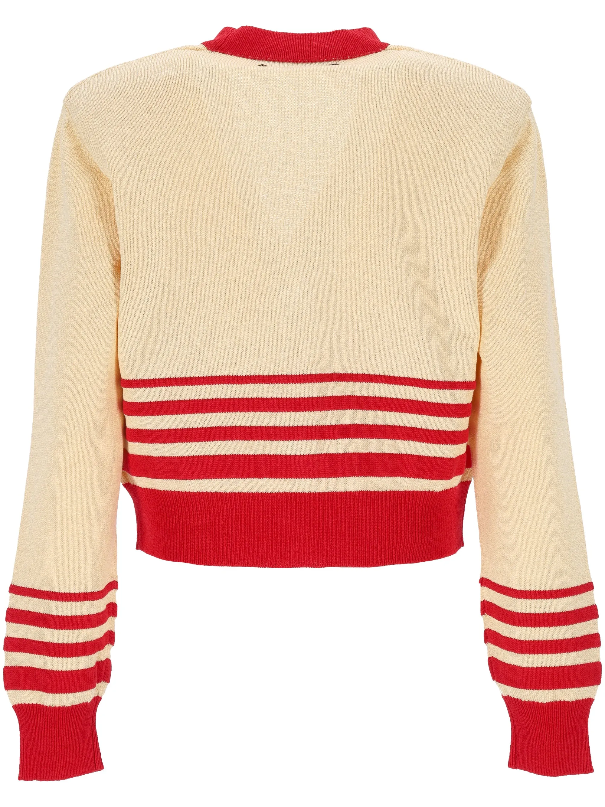 Golden Goose Sesame Beige Stripe Cardigan
