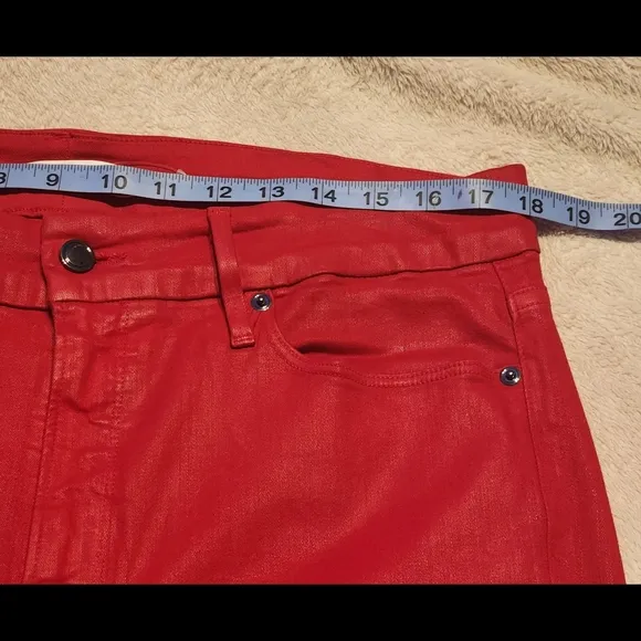 Good American Good Waist &quot;Waxed&quot; Jeans Red Size 18