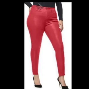 Good American Good Waist &quot;Waxed&quot; Jeans Red Size 18