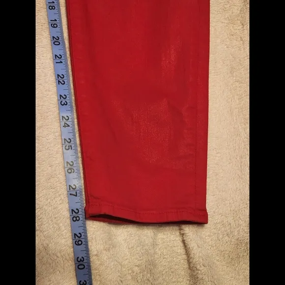 Good American Good Waist &quot;Waxed&quot; Jeans Red Size 18