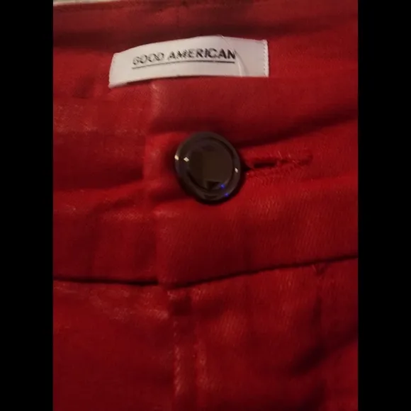 Good American Good Waist &quot;Waxed&quot; Jeans Red Size 18