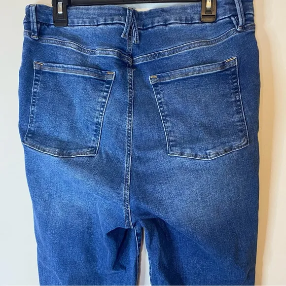 Good American Skinny High Rise Pull On Classic Blue Denim Jeans Size 5 2XL