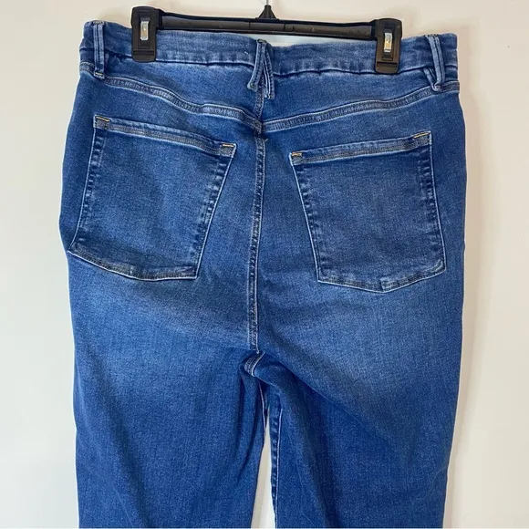 Good American Skinny High Rise Pull On Classic Blue Denim Jeans Size 5 2XL