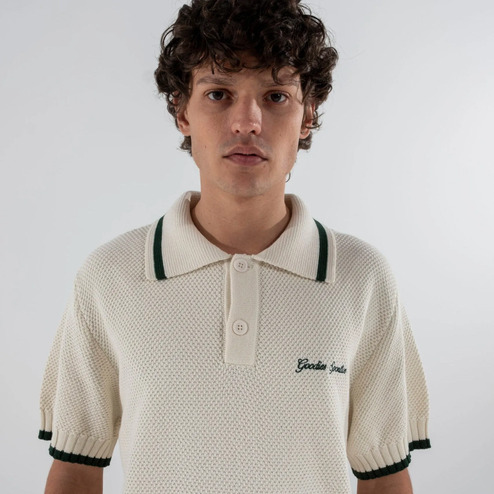 Goodies Sportive Contrast Knit Polo White