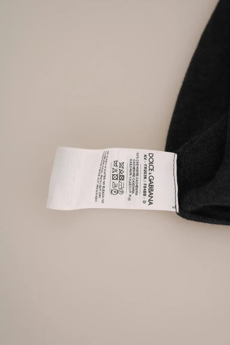 Gray Cashmere V-neck Pullover V-neck Sweater