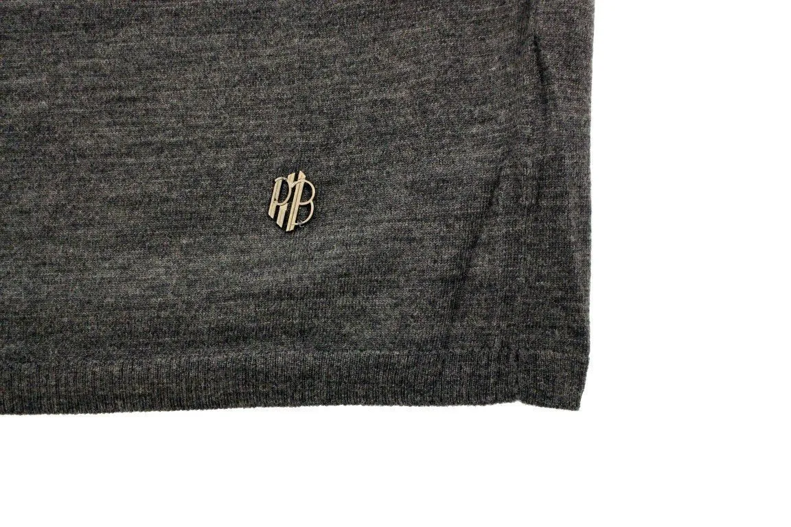 Gray wool crewneck sweater