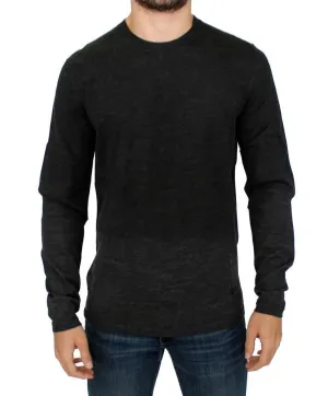 Gray wool crewneck sweater