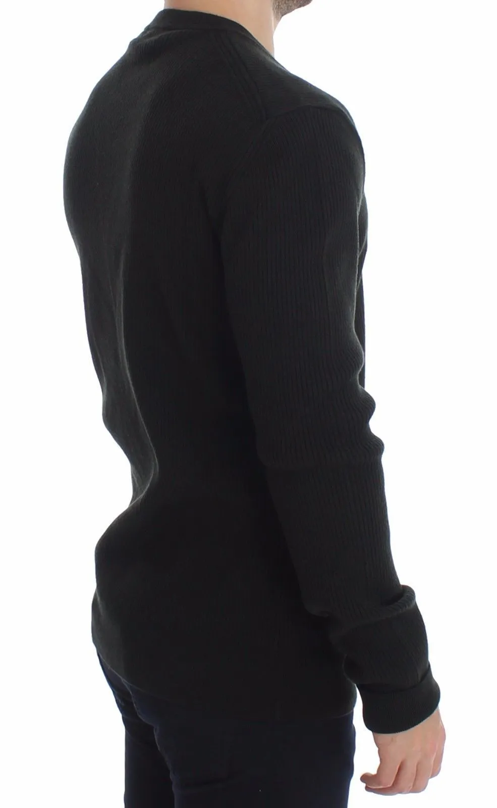 Green Crewneck Wool Sweater Pullover Top