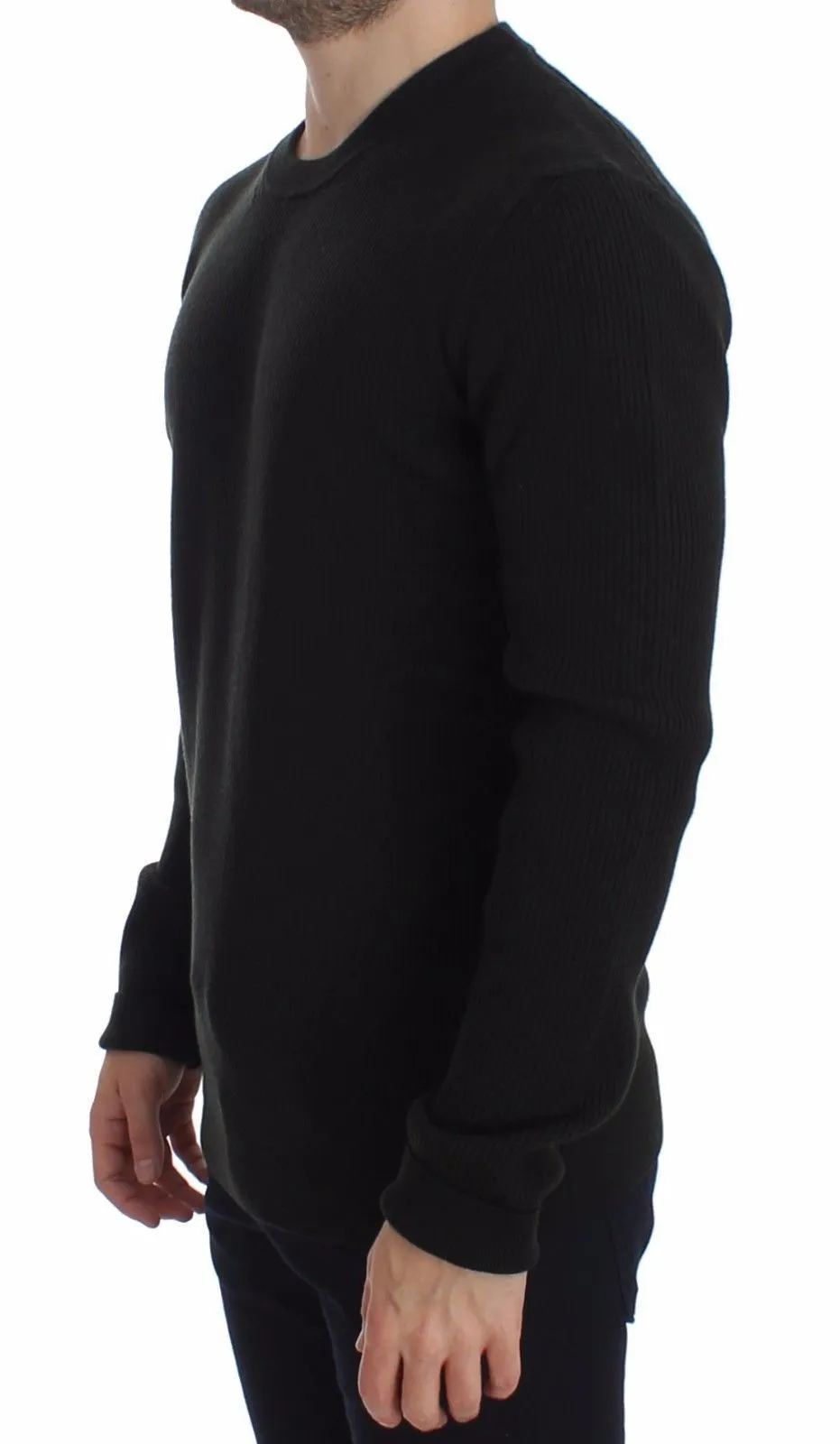 Green Crewneck Wool Sweater Pullover Top
