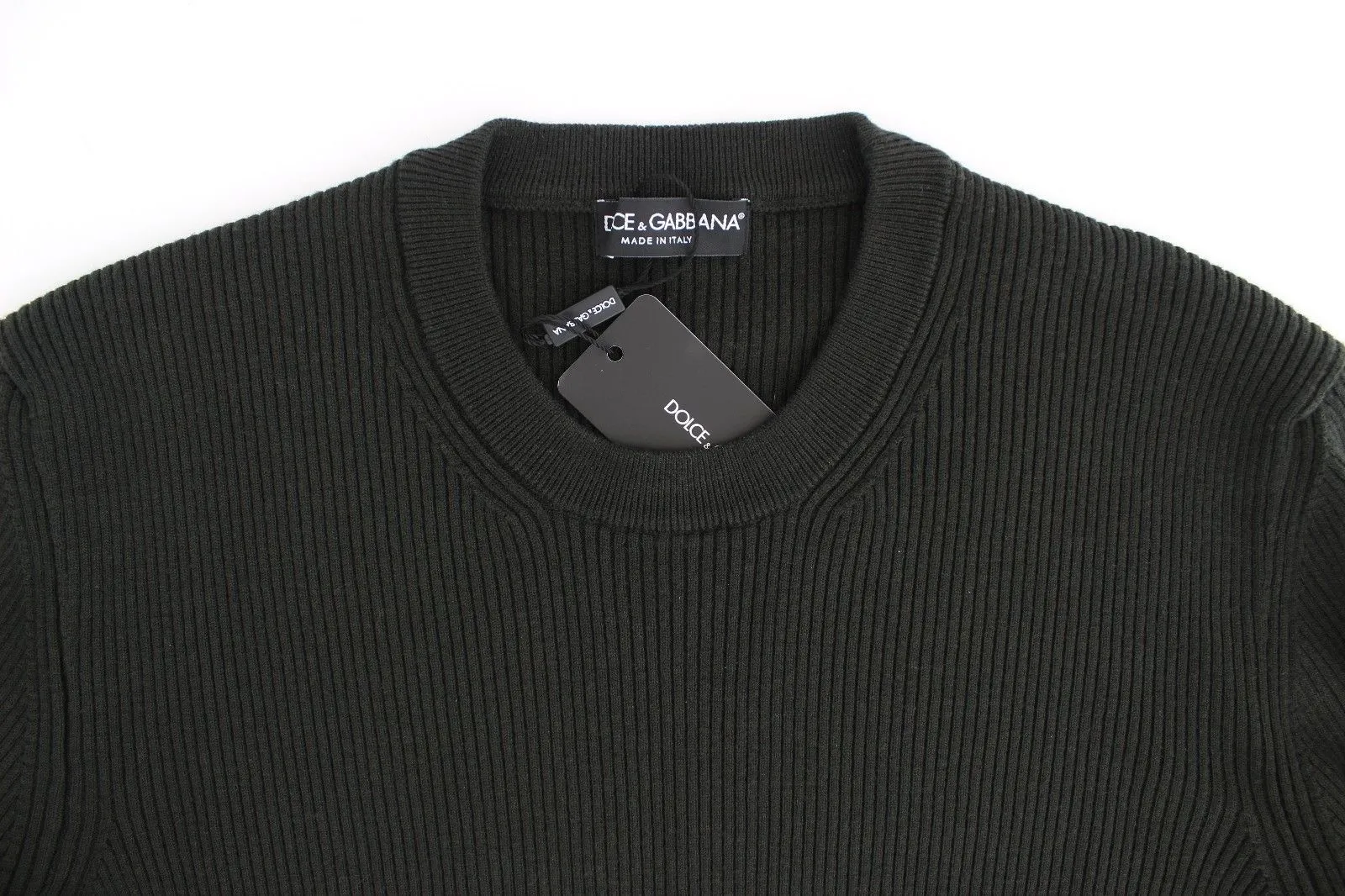 Green Crewneck Wool Sweater Pullover Top