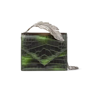 Green Degarde Alligator Alina Clutch