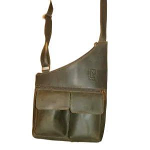 Green Leather Messenger Bag