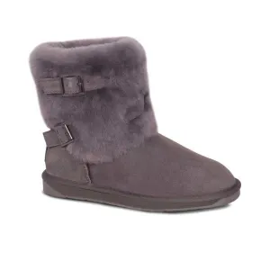 Grey Two Buckles Sheepskin Boot by CLOUD NINE / RJS - Shoe Size Women 5-6-7-8-9-10-11