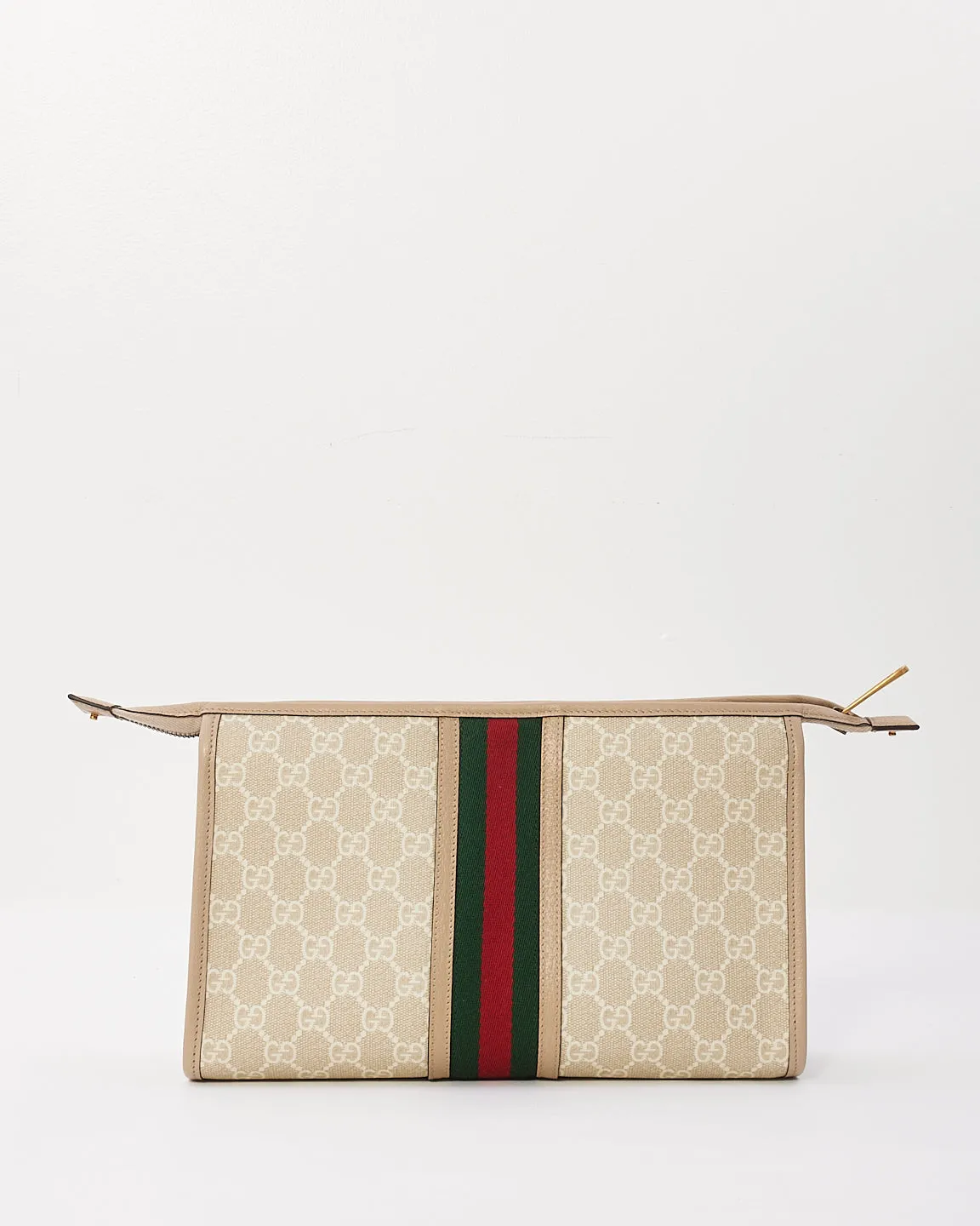 Gucci Beige Canvas Ophidia GG Toiletry Case