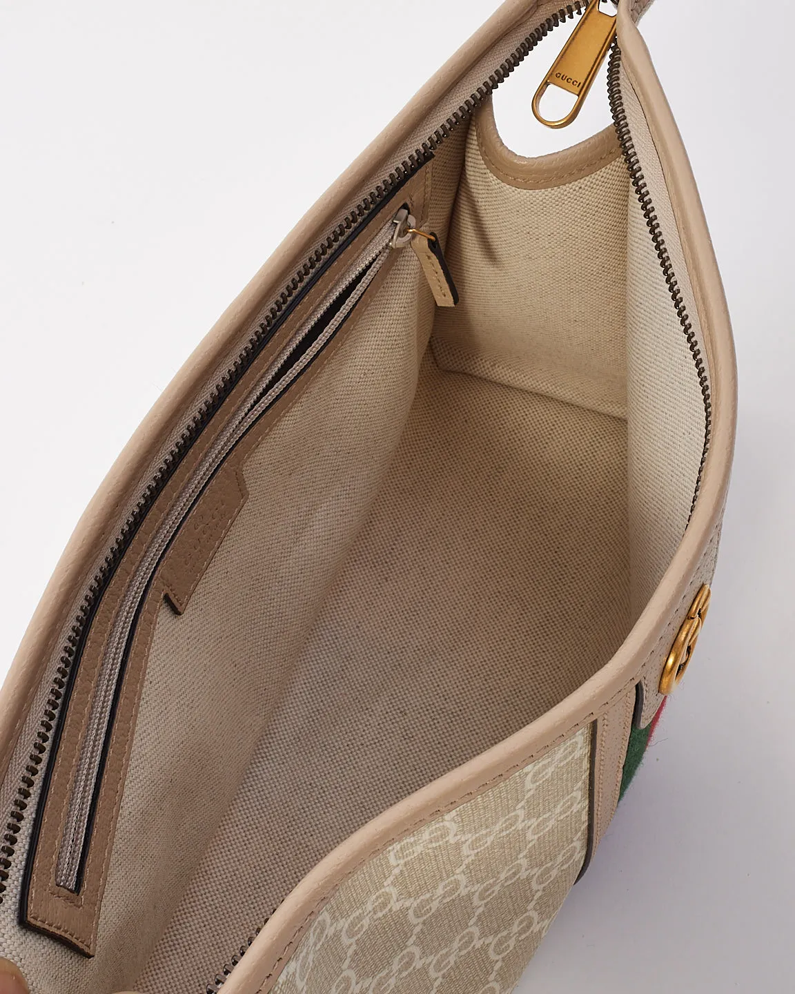 Gucci Beige Canvas Ophidia GG Toiletry Case