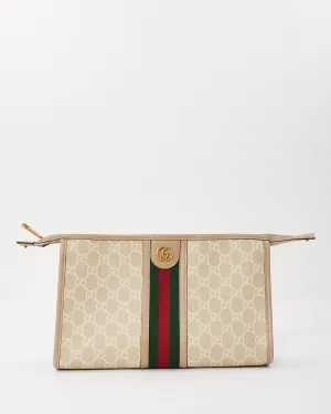 Gucci Beige Canvas Ophidia GG Toiletry Case