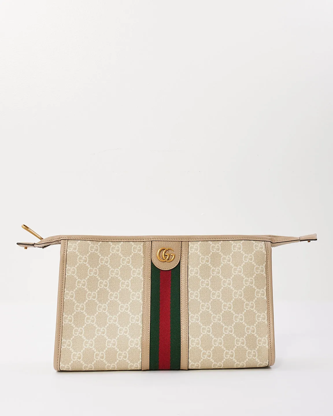 Gucci Beige Canvas Ophidia GG Toiletry Case