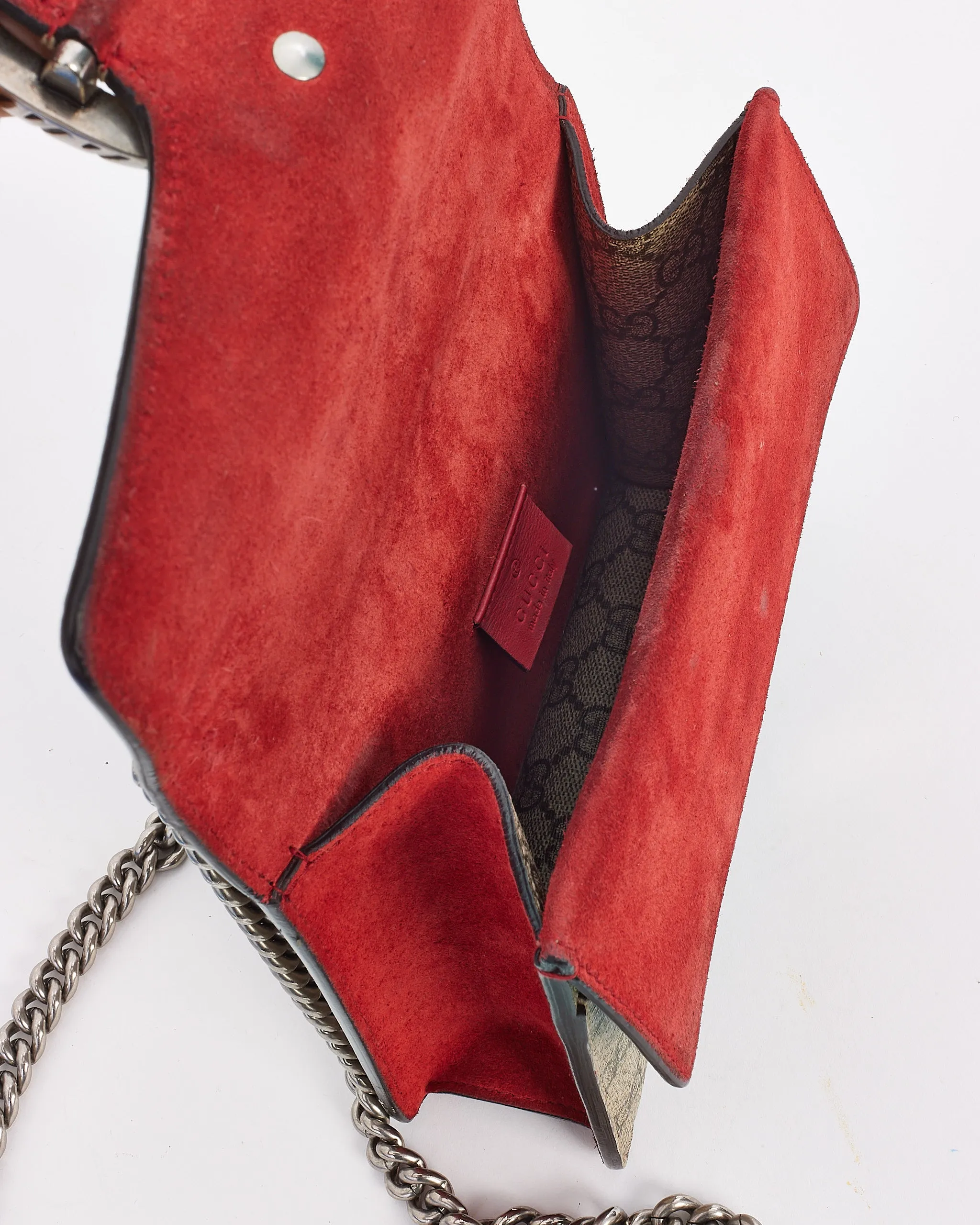 Gucci Beige/Red GG Mini Coated Canvas Dionysus Chain Bag