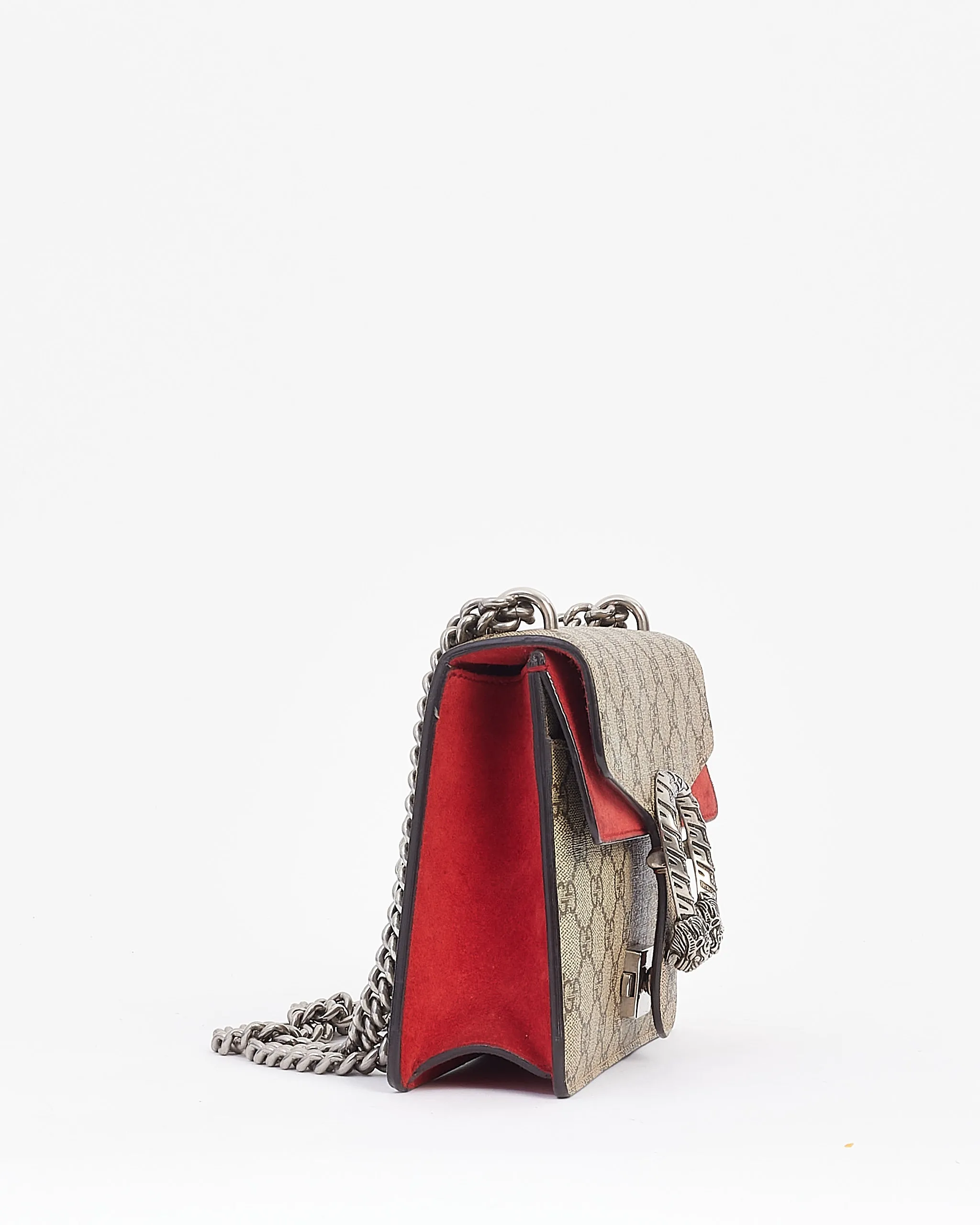 Gucci Beige/Red GG Mini Coated Canvas Dionysus Chain Bag
