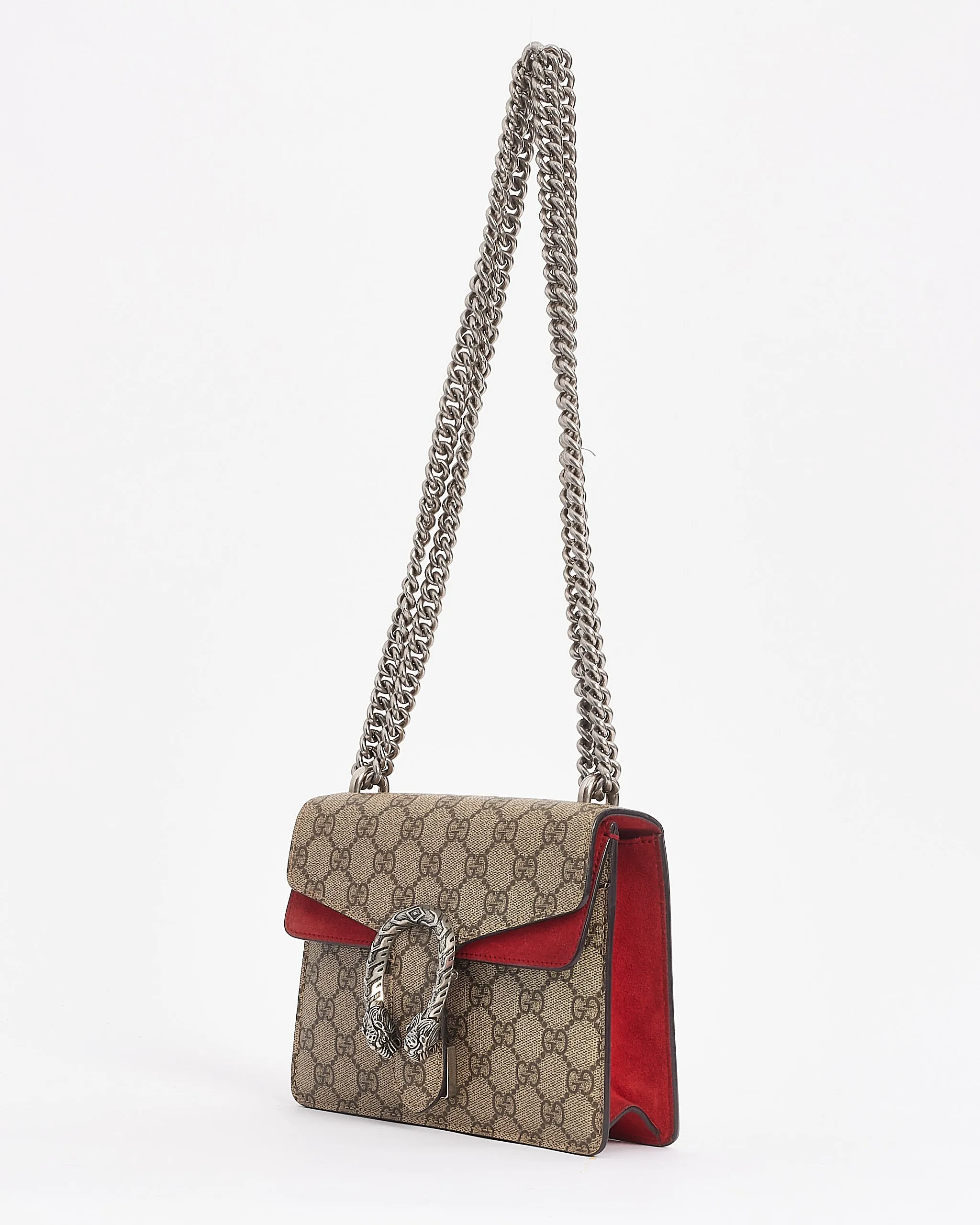 Gucci Beige/Red GG Mini Coated Canvas Dionysus Chain Bag