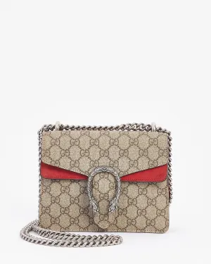Gucci Beige/Red GG Mini Coated Canvas Dionysus Chain Bag