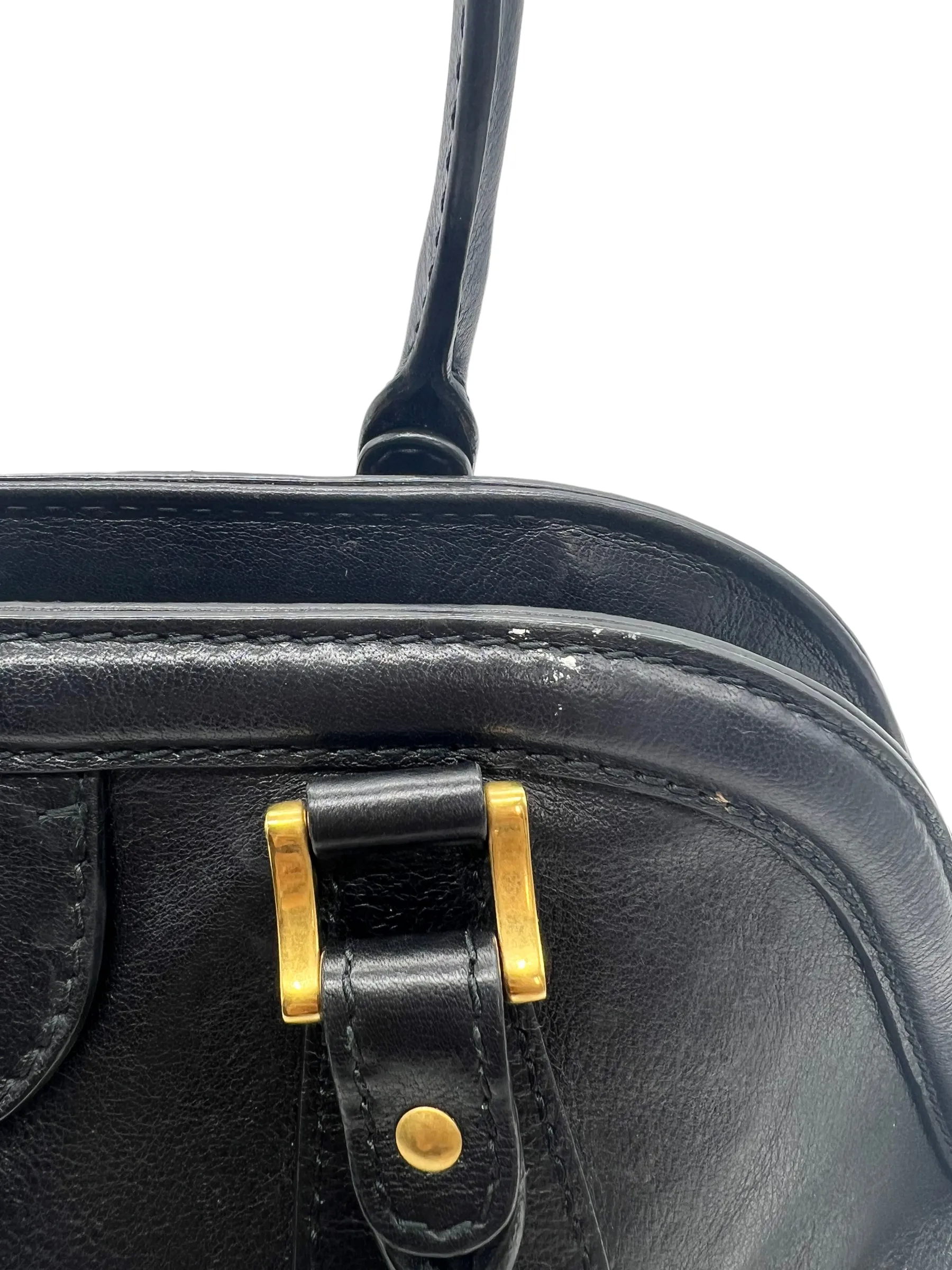 Gucci Black Leather Large Re(Belle) Dome Satchel
