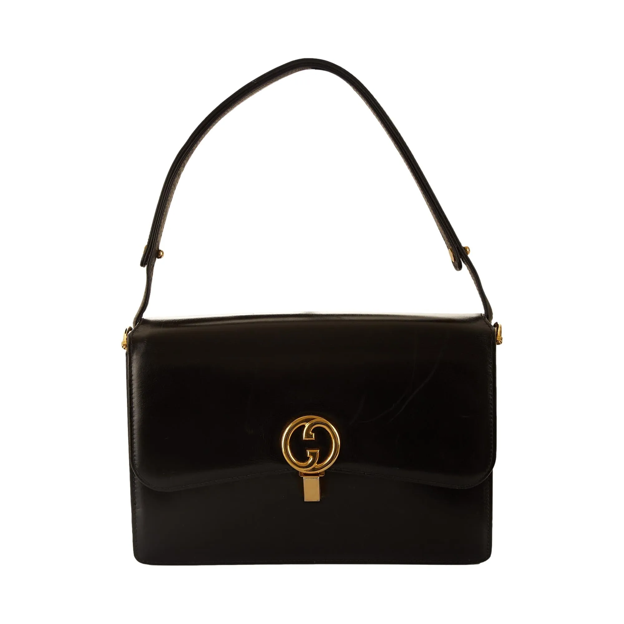 Gucci Black Logo Clasp Shoulder bag
