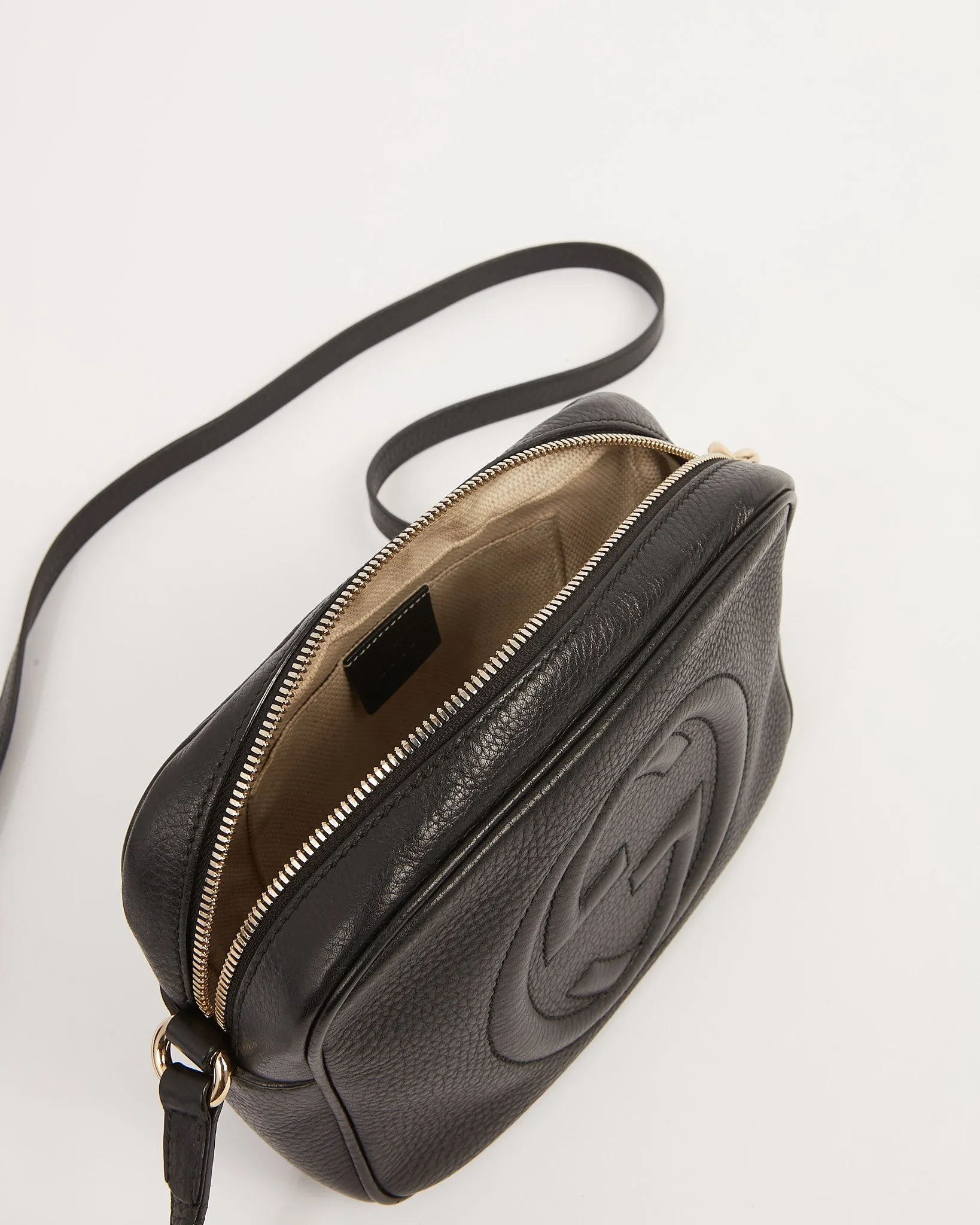 Gucci Black Pebbled Leather Disco Soho Crossbody Bag