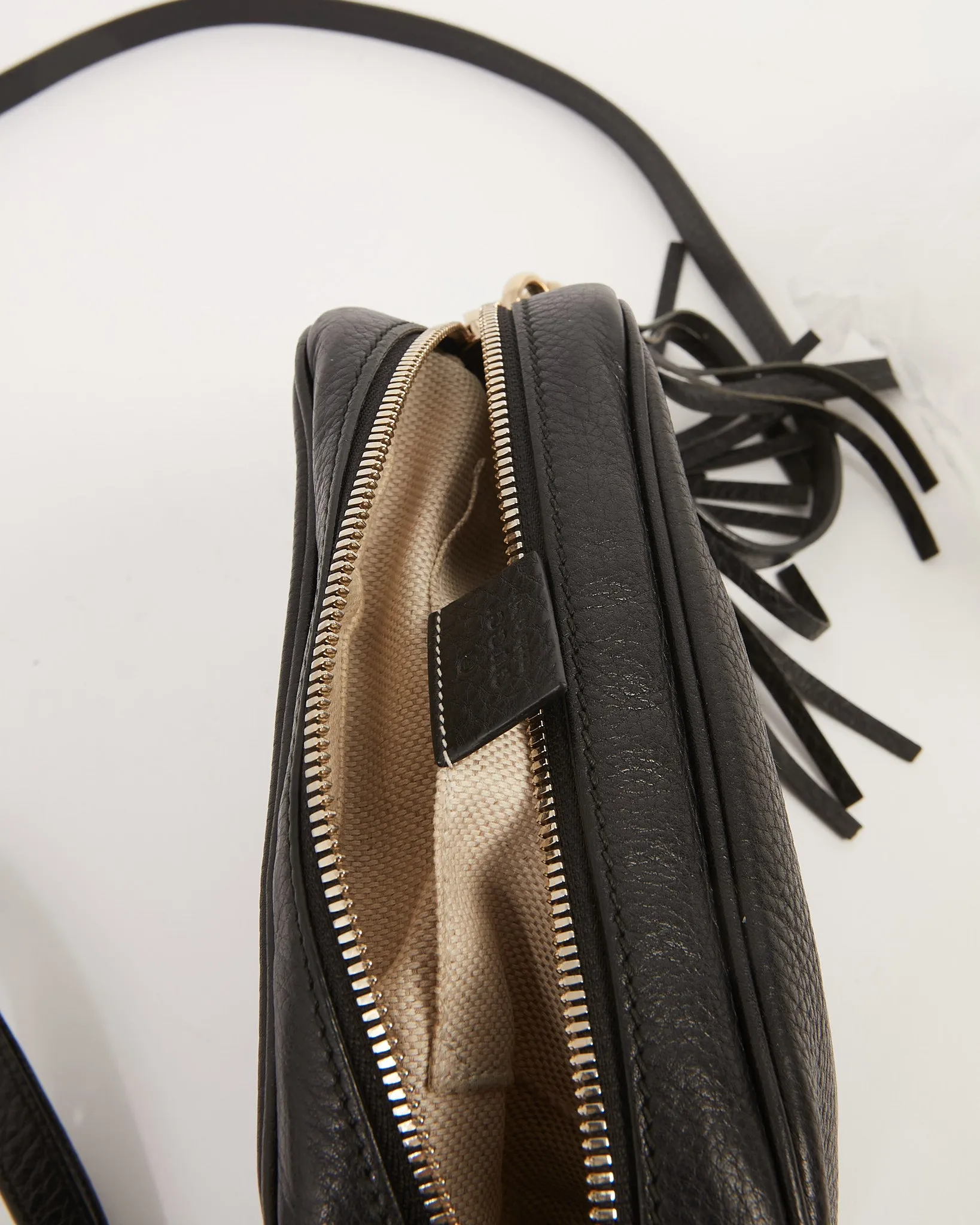 Gucci Black Pebbled Leather Disco Soho Crossbody Bag