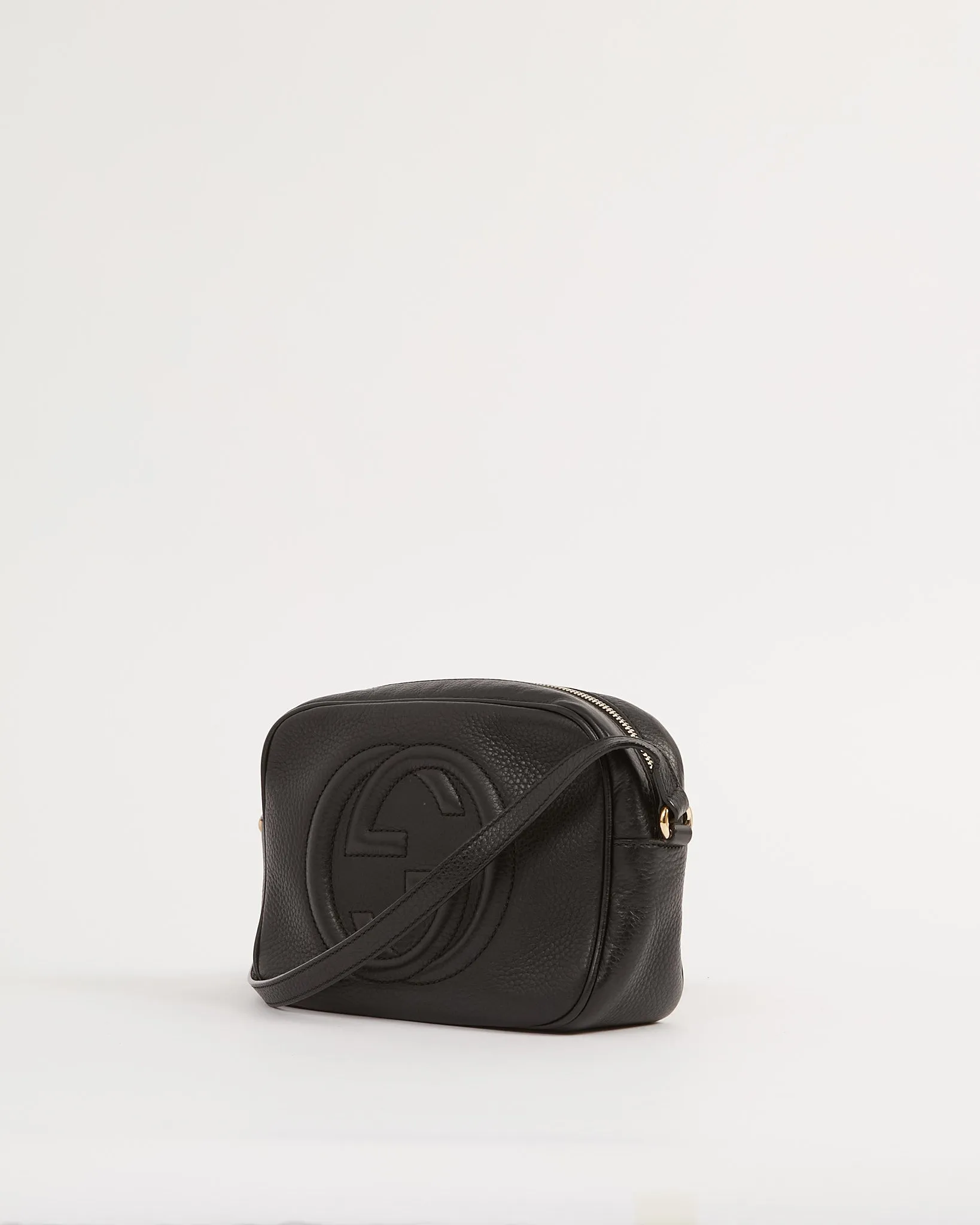 Gucci Black Pebbled Leather Disco Soho Crossbody Bag