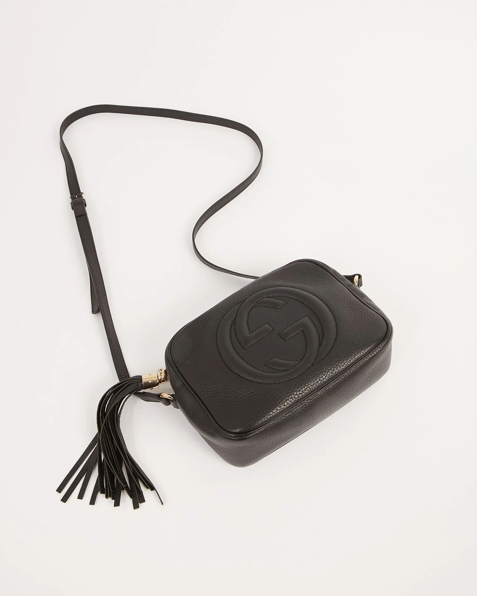 Gucci Black Pebbled Leather Disco Soho Crossbody Bag