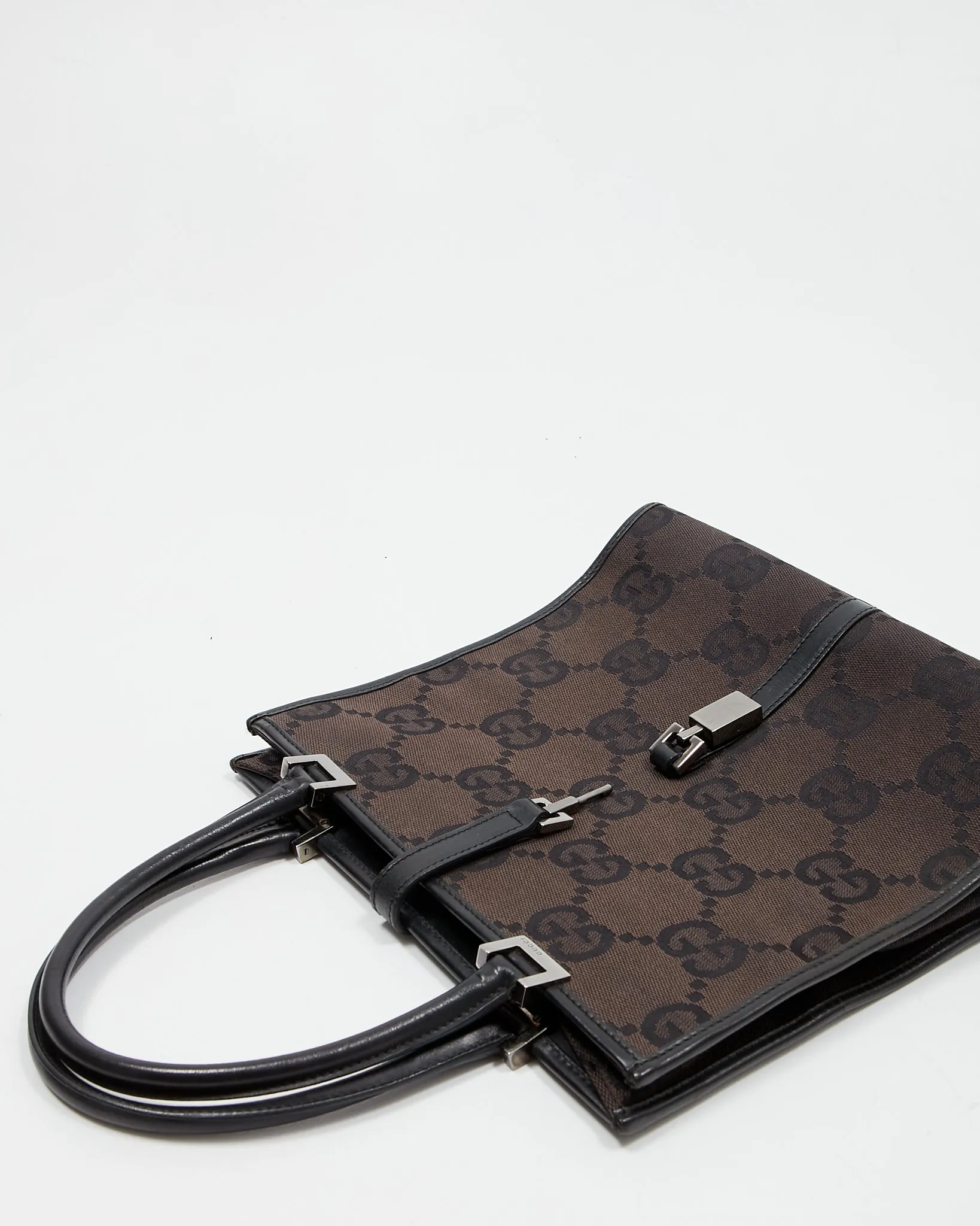 Gucci Brown Canvas GG Jackie Tote Bag