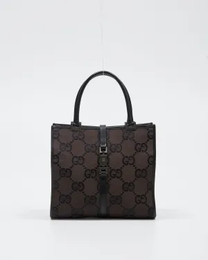 Gucci Brown Canvas GG Jackie Tote Bag