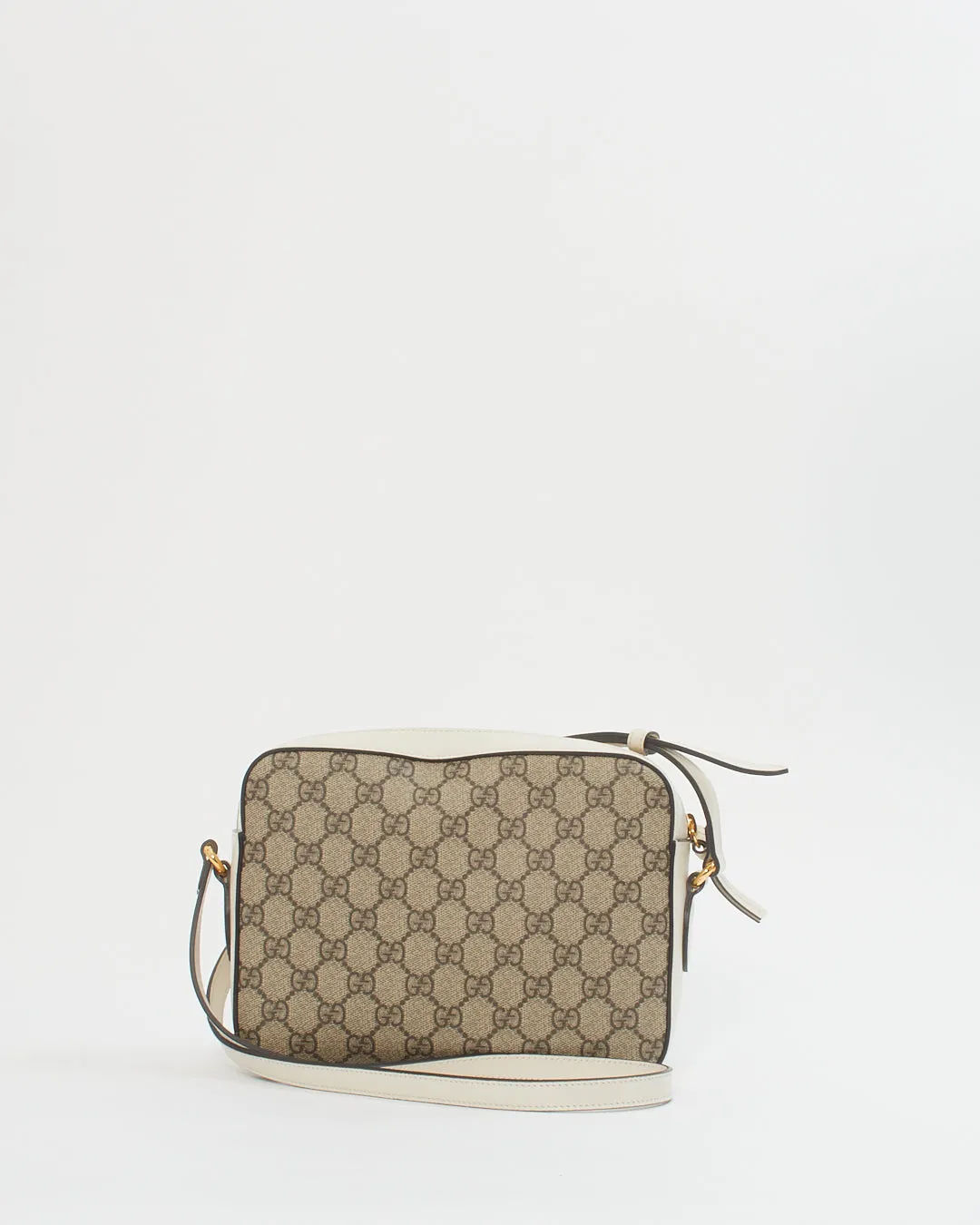 Gucci Cream GG Supreme Monogram 1955 Horsebit Shoulder Bag