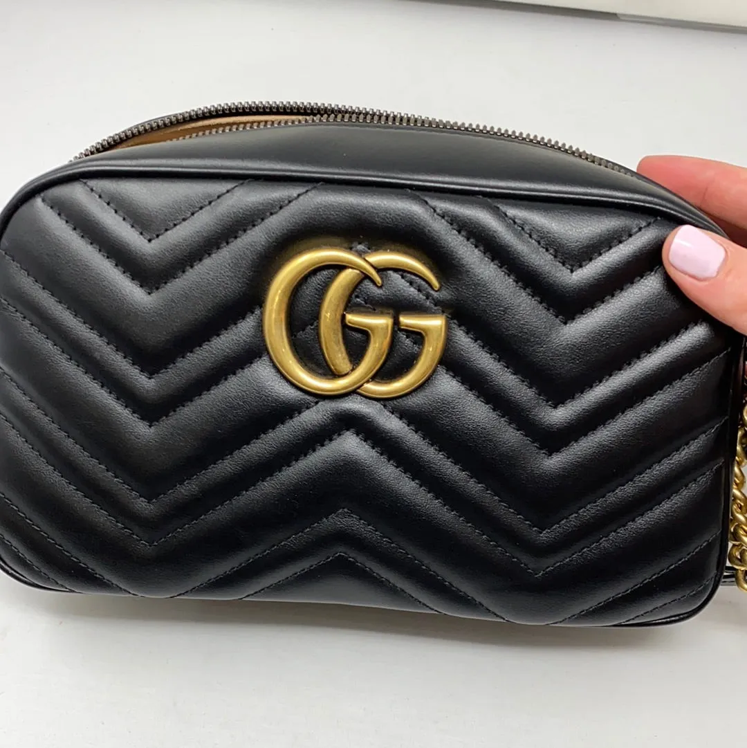 Gucci GG Marmont Black Small Matelasse Shoulder Bag