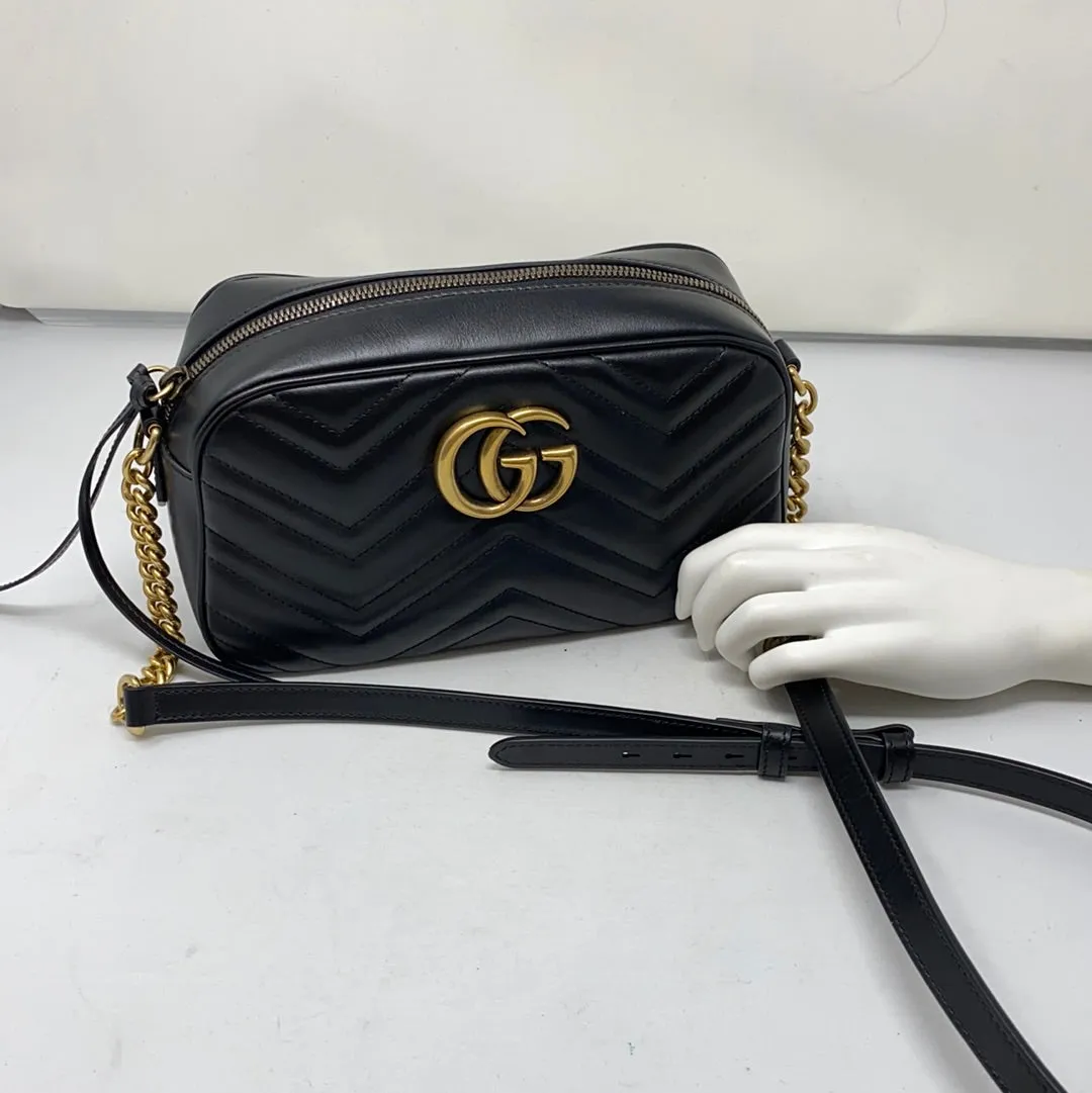 Gucci GG Marmont Black Small Matelasse Shoulder Bag