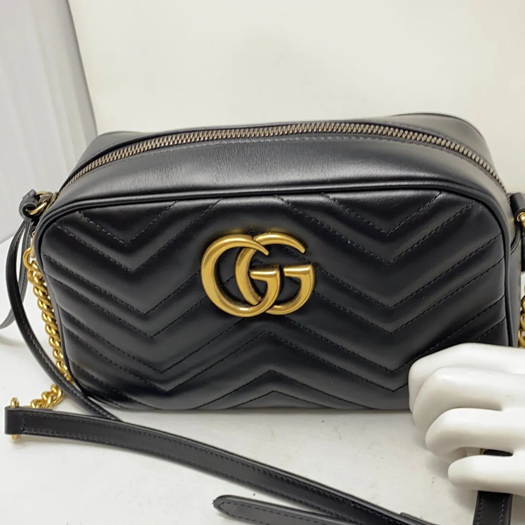 Gucci GG Marmont Black Small Matelasse Shoulder Bag