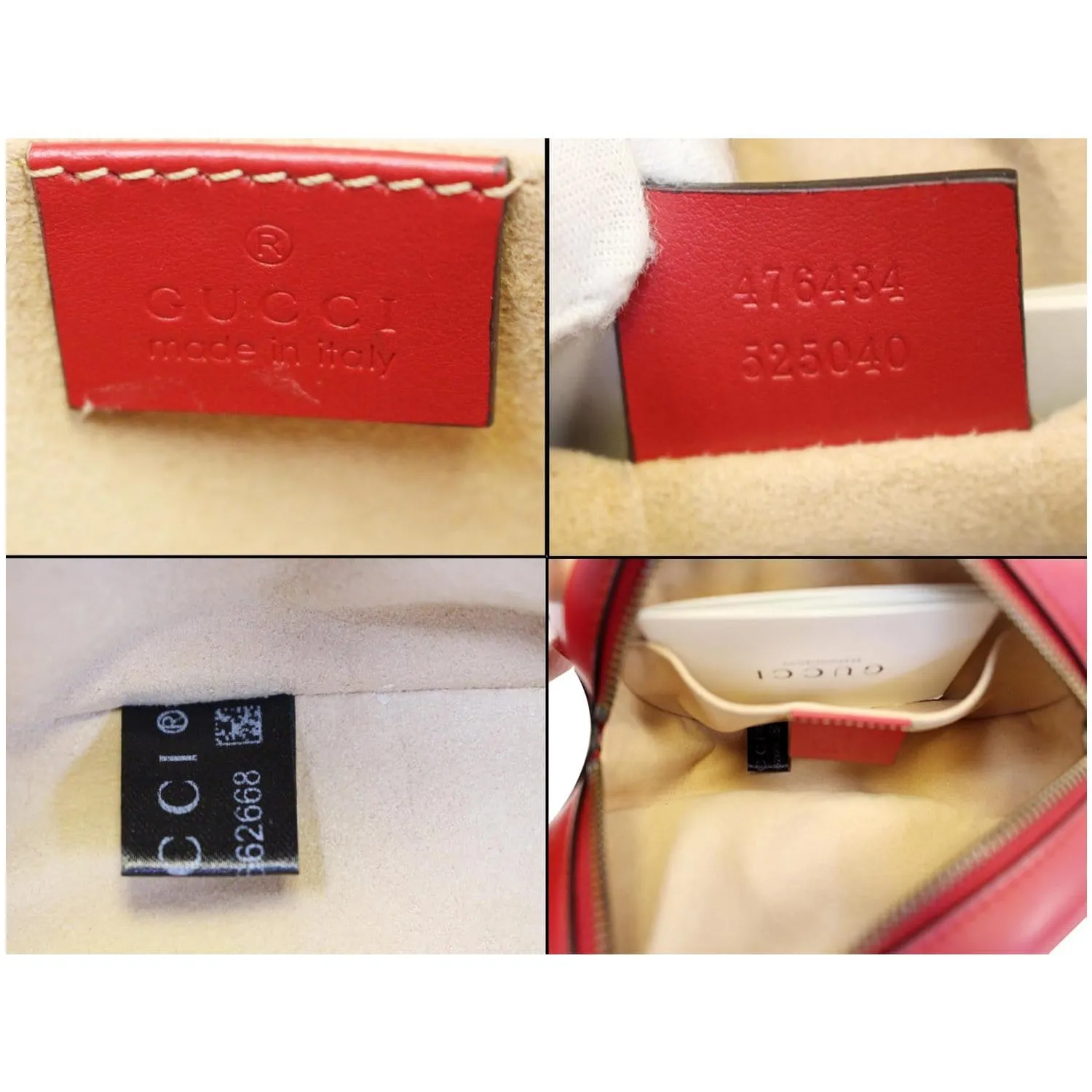 GUCCI GG Marmont Matelasse Leather Belt Bag 476434 Red
