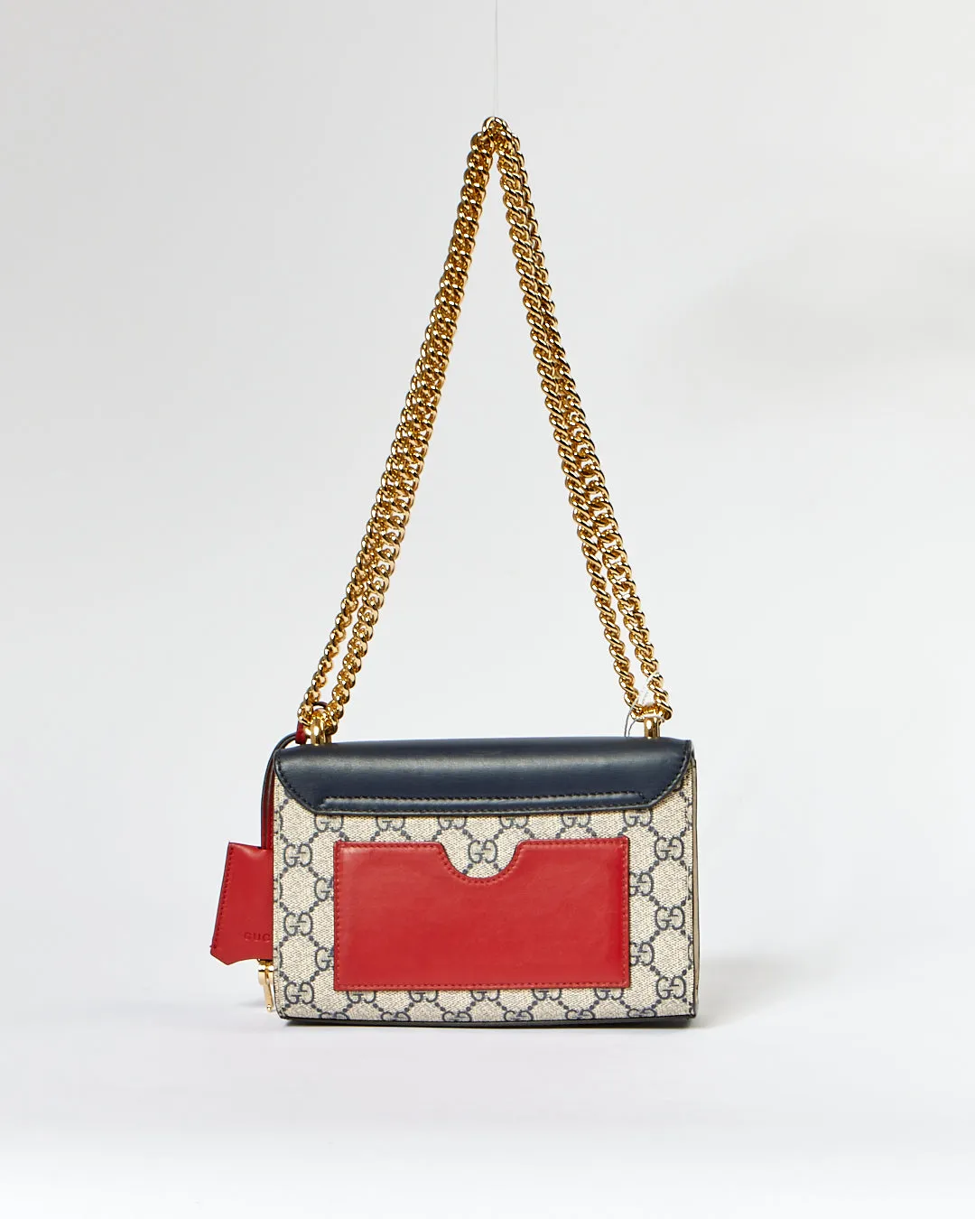 Gucci GG Supreme Navy/Cream Canvas & Leather Paddlock Small Bag